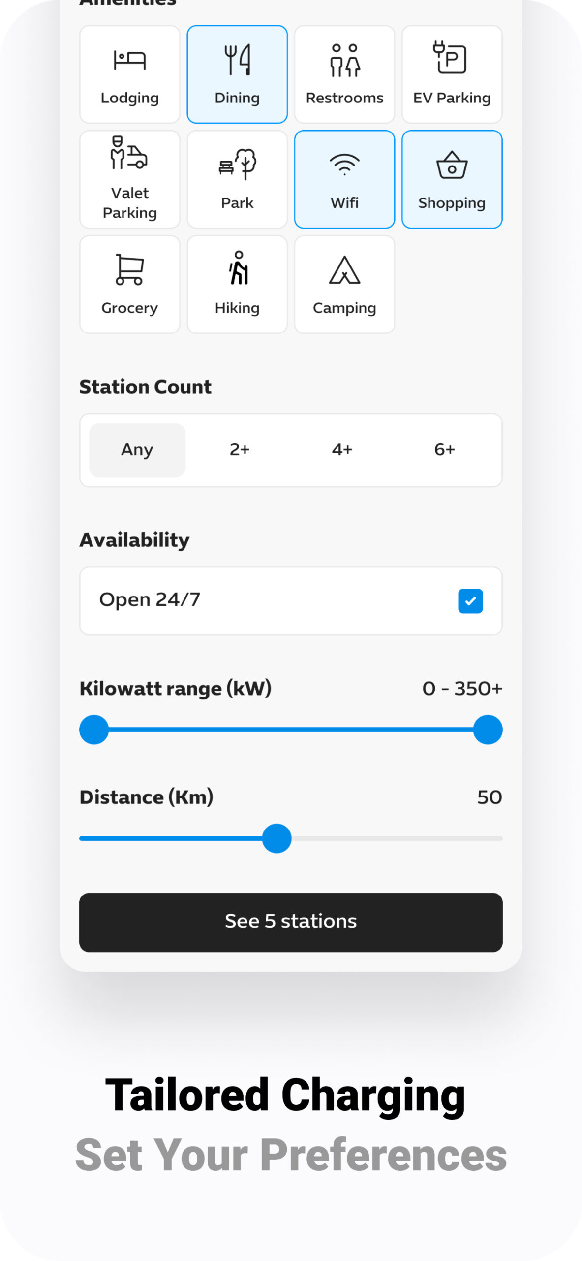 Powerly.app Tailored Charging Filters
