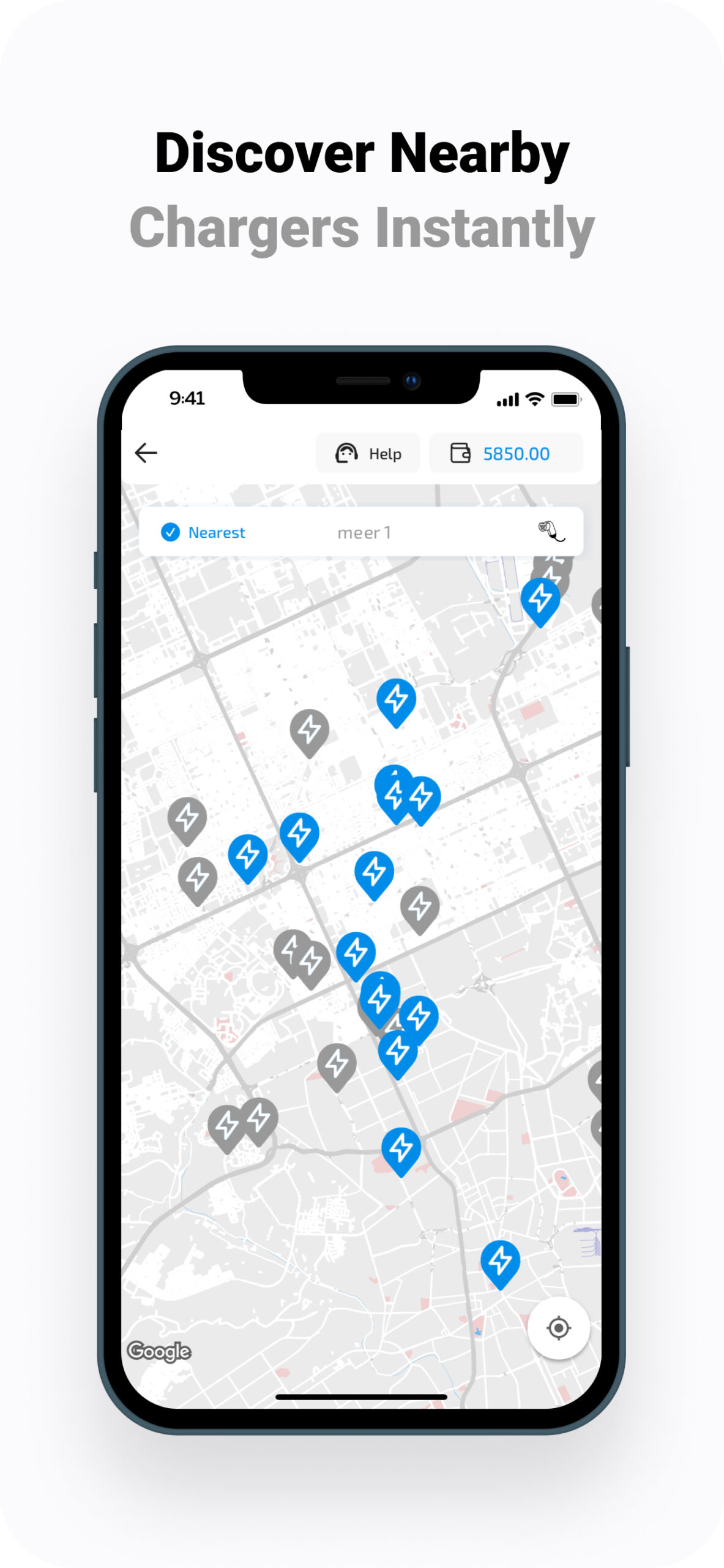 EV charging app preview