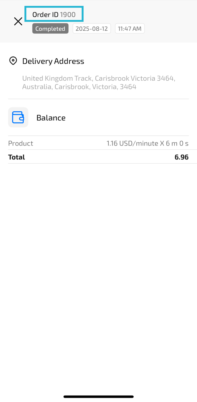 OCPP EV charging orders list in Powerly dashboard Transactions menu