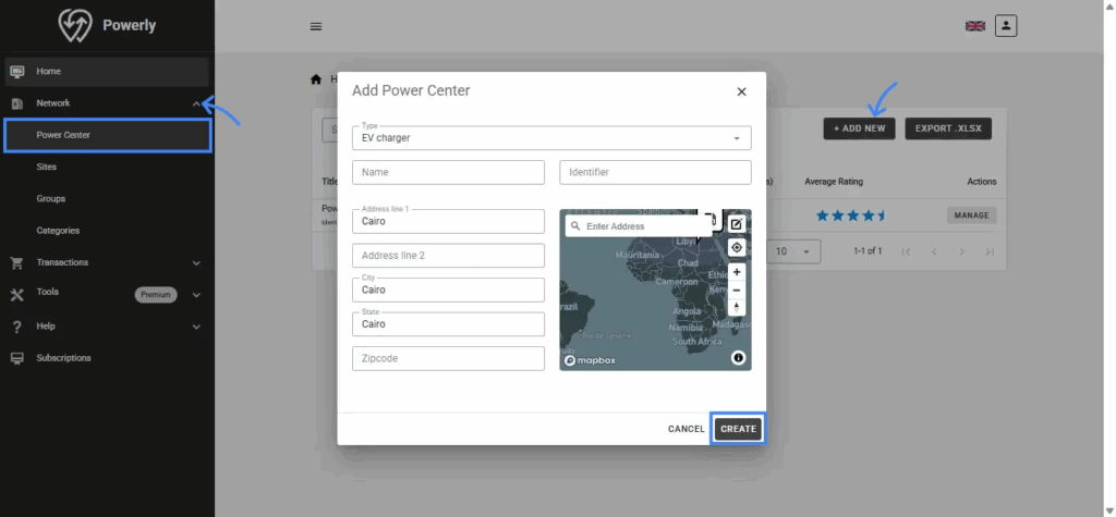 Powerly dashboard power center
